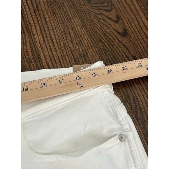 Madewell 10" High Rise Skinny Jeans Button Fly Raw Hem White K9112 Size 35P NEW - Picture 9 of 11